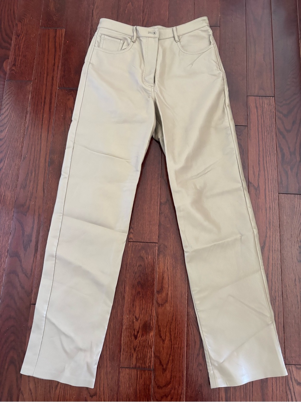 Wilfred Straight-Leg Vegan Leather Pants in Light Khaki